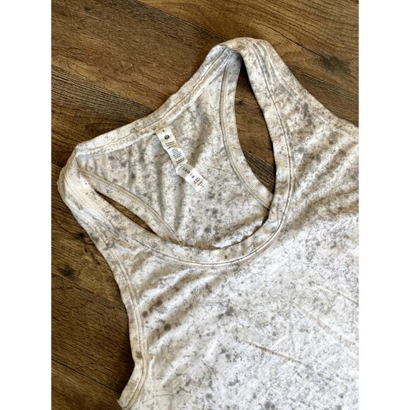 Lululemon Love Tank Cirrus Wash White Opal Raw Linen Rover Print - Picture 2 of 5